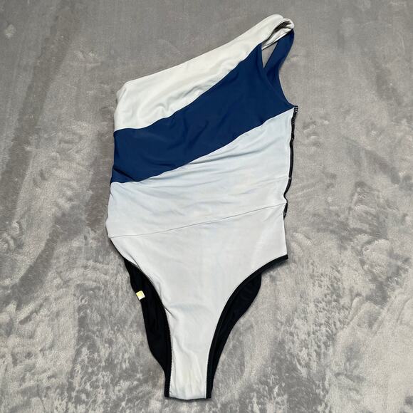 Summersalt Sidestroke One Piece Swimsuit Womens 4 Blue Colorblock Compression - Picture 4 of 10